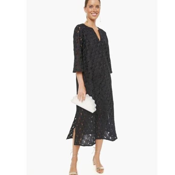 TUCKERNUCK Jamie Lace V-Neck Midi Dress Black Size Small NWT